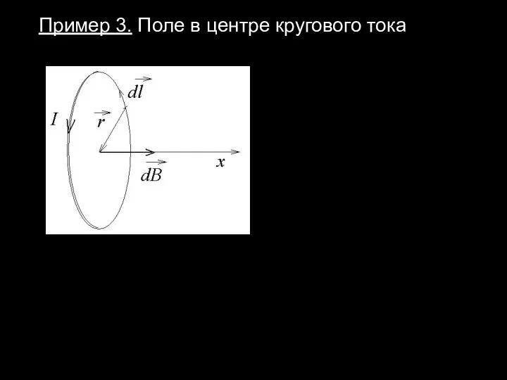 Пример 3. Поле в центре кругового тока