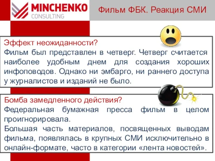 Фильм ФБК. Реакция СМИ Эффект неожиданности? Фильм был представлен в четверг.