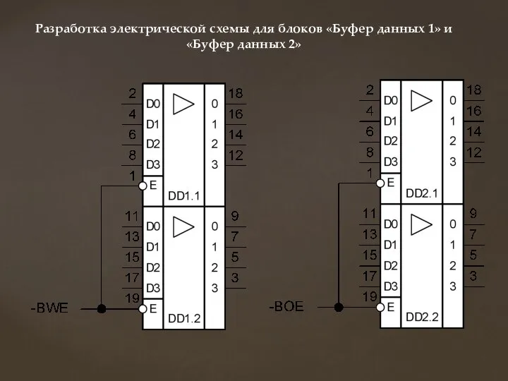 Разработка электрической схемы для блоков «Буфер данных 1» и «Буфер данных 2»