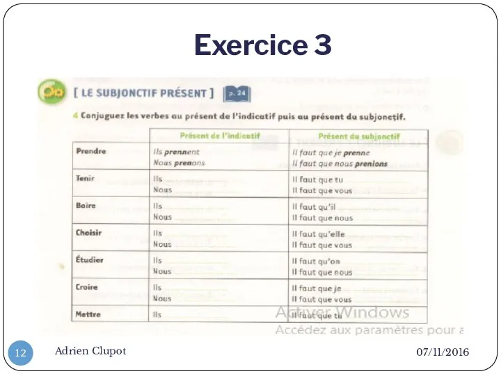 Exercice 3 07/11/2016 Adrien Clupot