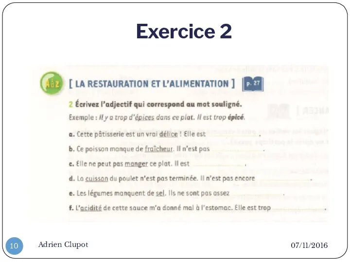 Exercice 2 07/11/2016 Adrien Clupot