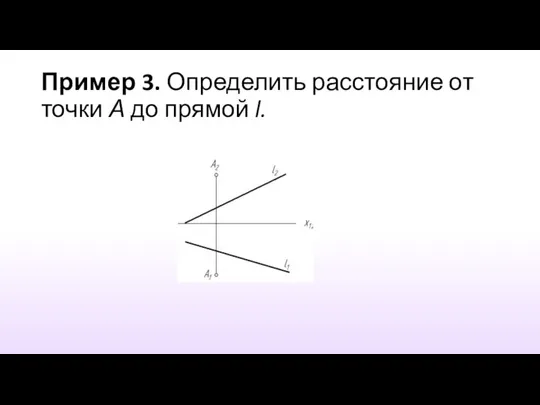 Пример 3. Определить расстояние от точки А до прямой l.