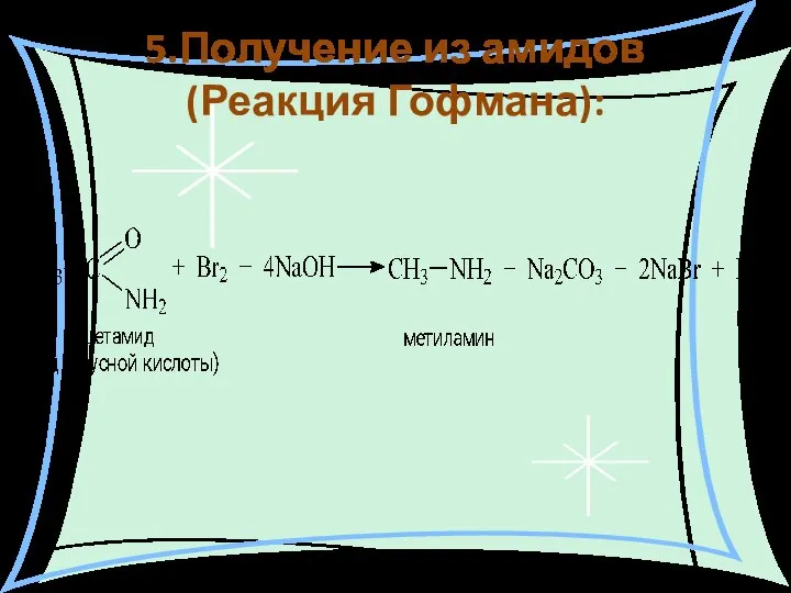 5.Получение из амидов (Реакция Гофмана):