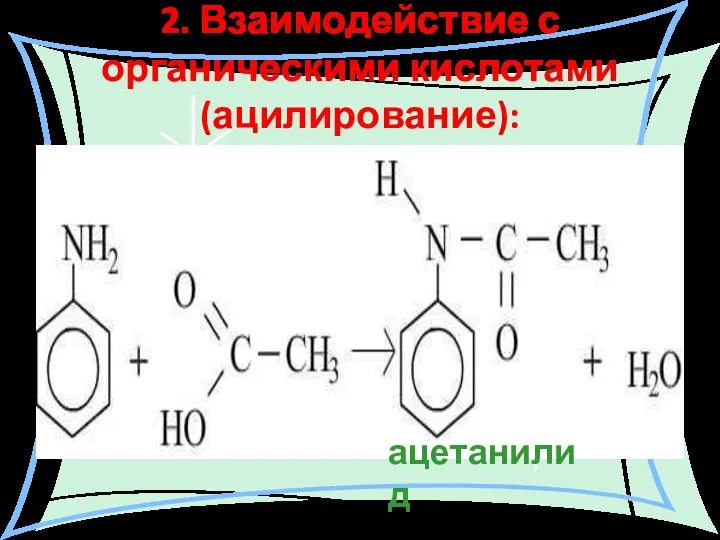 2. Взаимодействие с органическими кислотами (ацилирование):