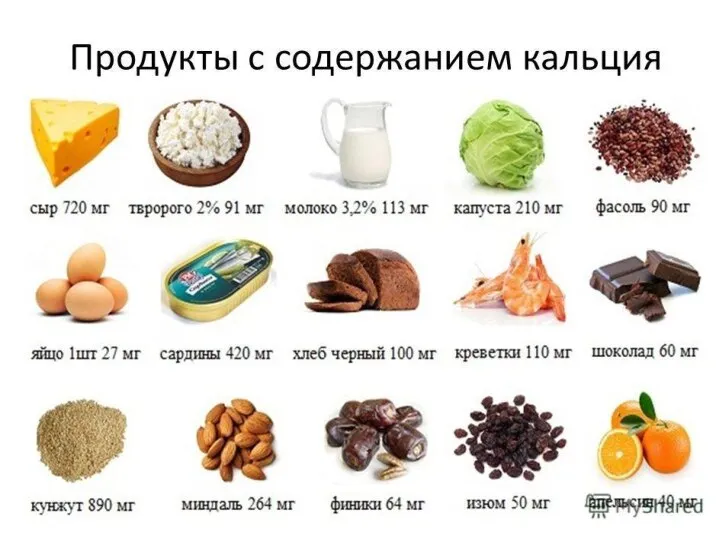 Продукты богатые Кальцием