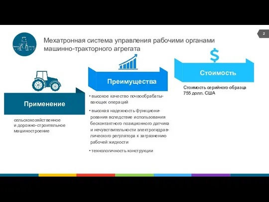 Мехатронная система управления рабочими органами машинно-тракторного агрегата сельскохозяйственное и дорожно-строительное машиностроение