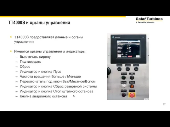 TT4000S и органы управления TT4000S предоставляет данные и органы управления Имеются