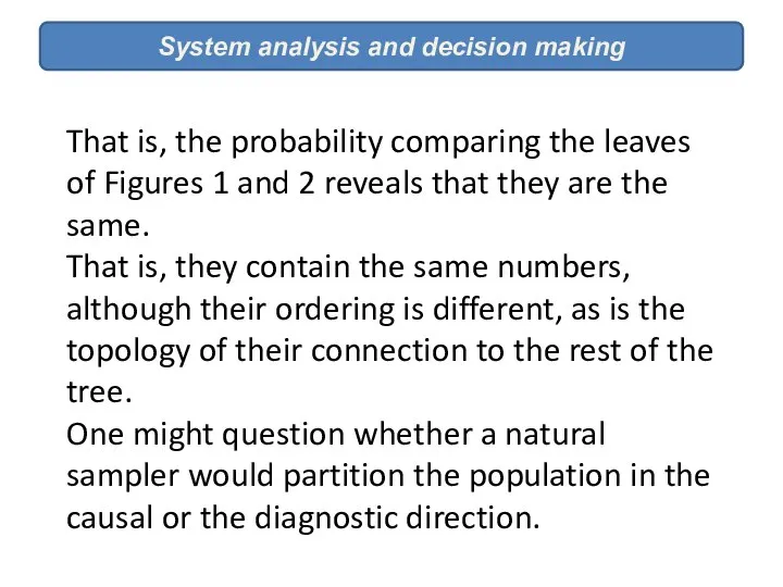 That is, the probability comparing the leaves of Figures 1 and