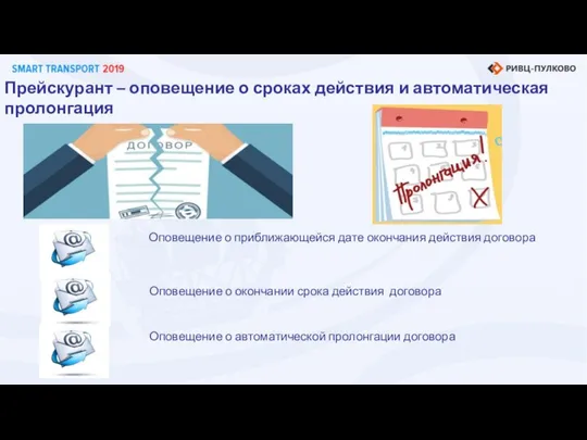 Прейскурант – оповещение о сроках действия и автоматическая пролонгация Оповещение о