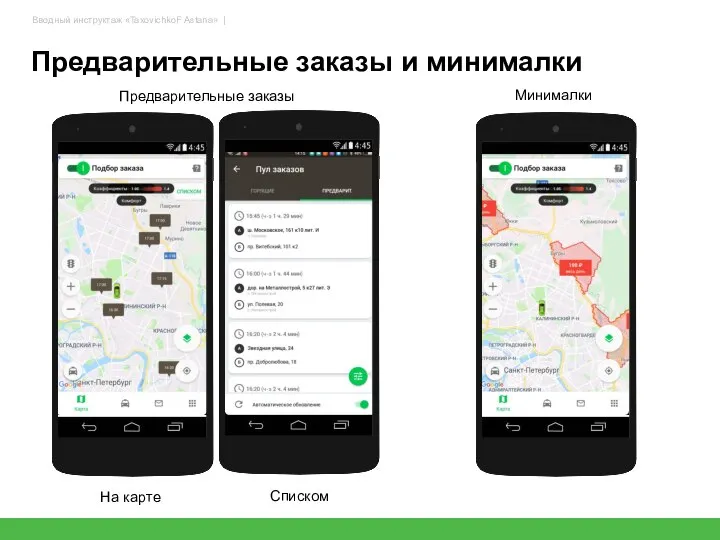 54 Предварительные заказы На карте Списком Минималки Предварительные заказы и минималки