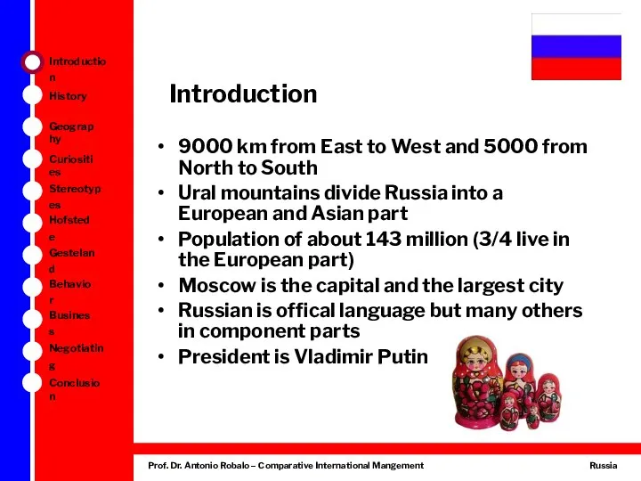 Introduction 9000 km from East to West and 5000 from North