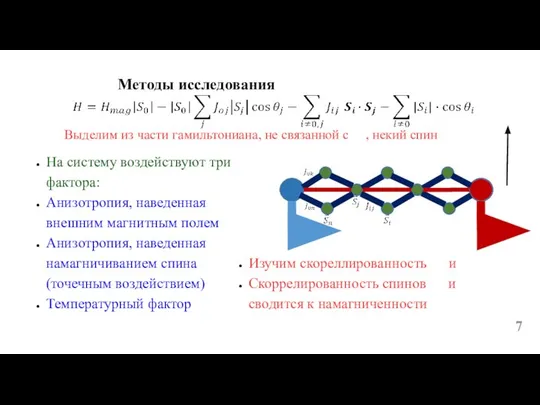 Изучим скореллированность и Скоррелированность спинов и сводится к намагниченности На систему