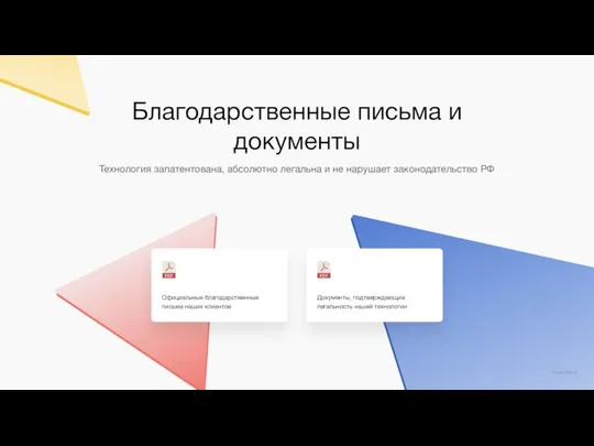 Благодарственные письма и документы Технология запатентована, абсолютно легальна и не нарушает