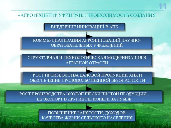 «АГРОТЕХЦЕНТР УФИЦ РАН»: НЕОБХОДИМОСТЬ СОЗДАНИЯ РОСТ ПРОИЗВОДСТВА ВАЛОВОЙ ПРОДУКЦИИ АПК И