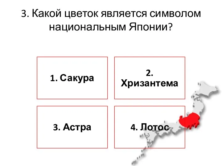 3. Какой цветок является символом национальным Японии?