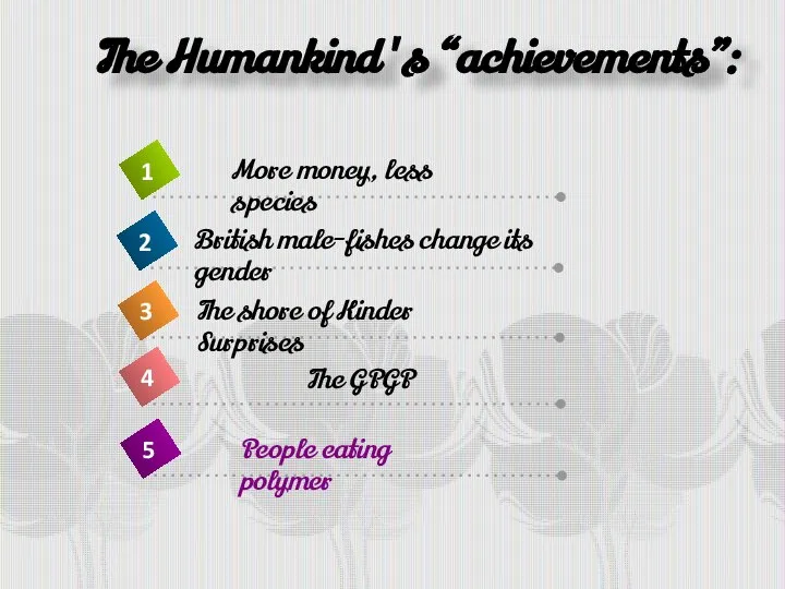 The Humankind's “achievements”: