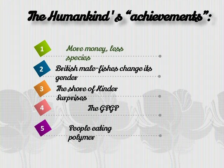 The Humankind's “achievements”: