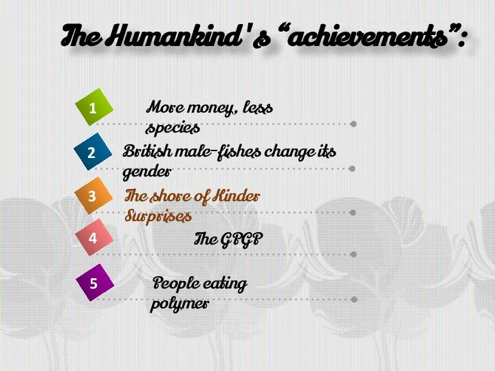 The Humankind's “achievements”: