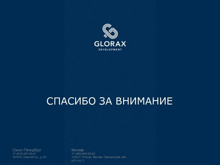 СПАСИБО ЗА ВНИМАНИЕ Санкт-Петербург +7 (812) 407-20-47 191014, Невский пр., д.