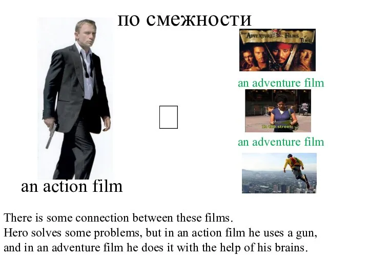 по смежности There is some connection between these films. Hero solves