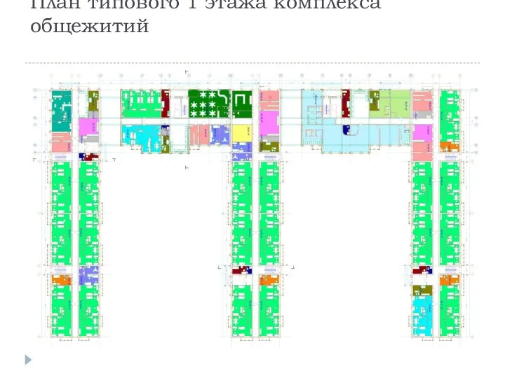 План типового 1 этажа комплекса общежитий