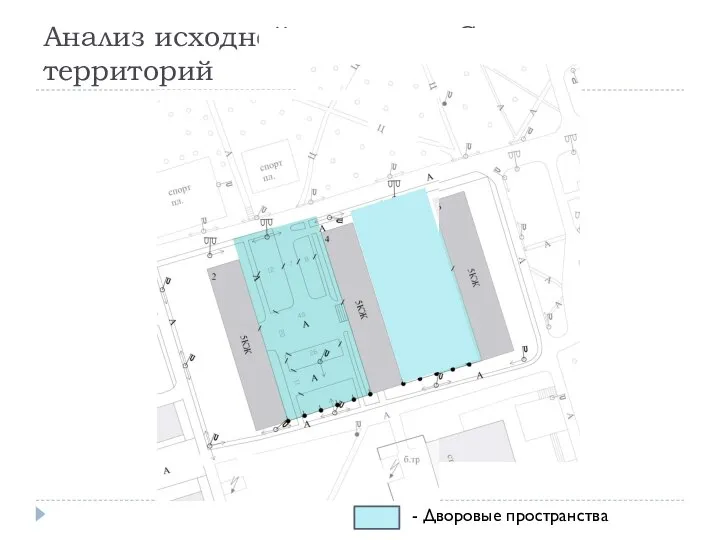 Анализ исходной ситуации. Схема территорий - Дворовые пространства