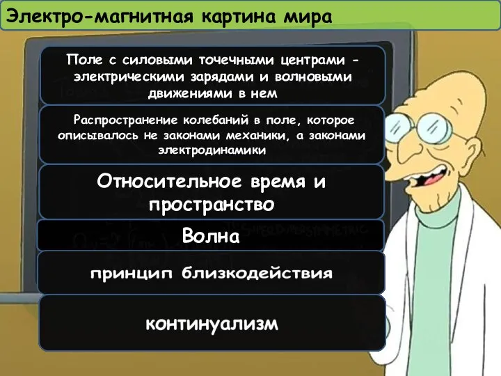 Поле с силовыми точечными центрами - электрическими зарядами и волновыми движениями