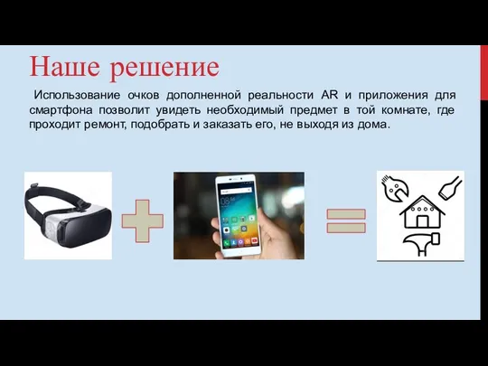 Наше решение Использование очков дополненной реальности AR и приложения для смартфона