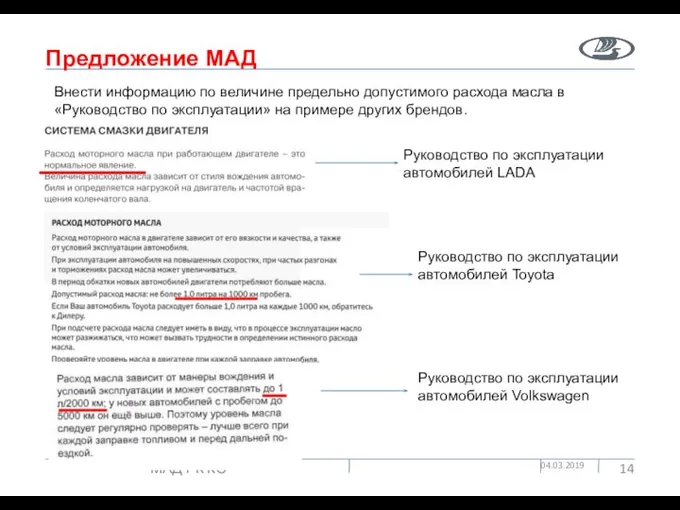 Предложение МАД 04.03.2019 МАД РК КС Руководство по эксплуатации автомобилей LADA