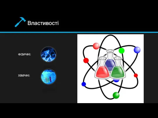 Властивості ФІЗИЧНІ: ХІМІЧНІ: