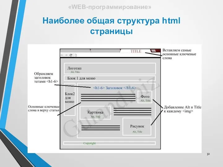 Наиболее общая структура html страницы «WEB-программирование»
