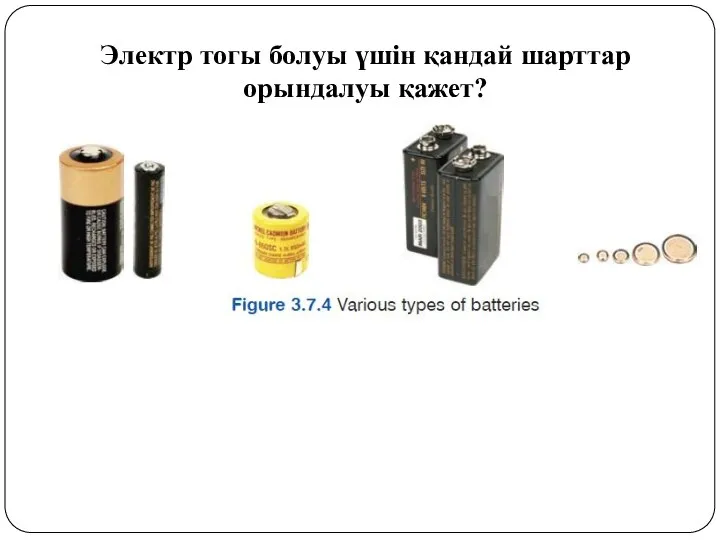 Электр тогы болуы үшін қандай шарттар орындалуы қажет?