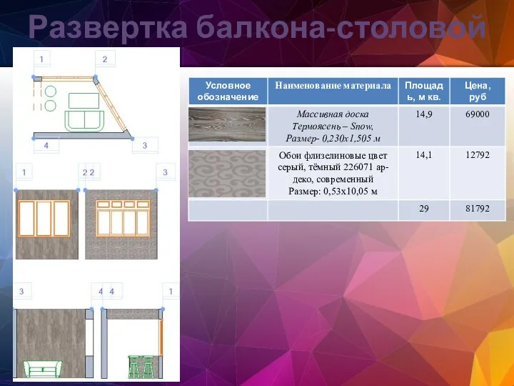 Развертка балкона-столовой