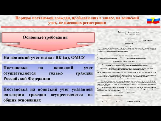 Порядок постановки граждан, пребывающих в запасе, на воинский учет, не имеющих