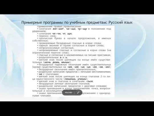 Примерные программы по учебным предметам: Русский язык