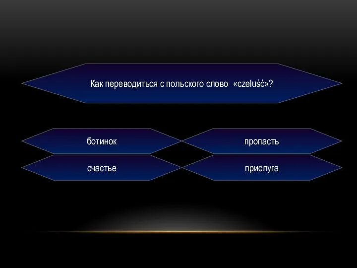 Как переводиться с польского слово «czeluść»? ботинок счастье пропасть прислуга