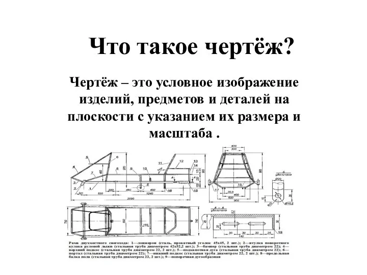 Что такое чертёж? Чертёж – это условное изображение изделий, предметов и