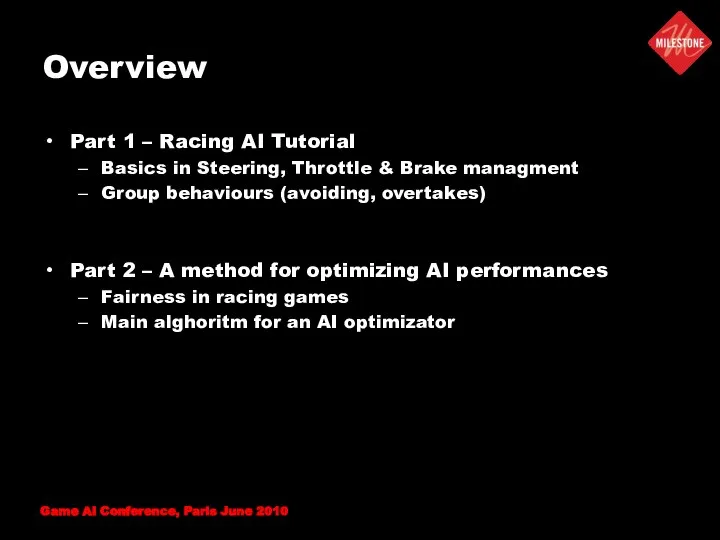 Overview Part 1 – Racing AI Tutorial Basics in Steering, Throttle