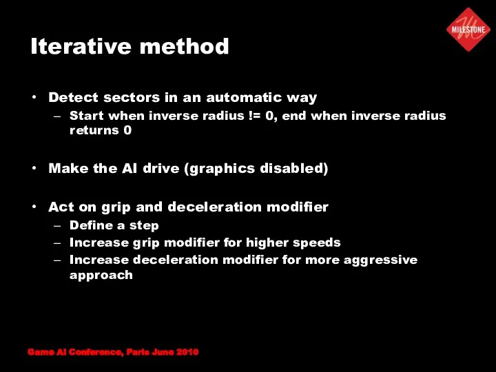 Iterative method Detect sectors in an automatic way Start when inverse