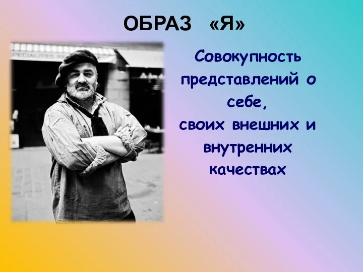 ОБРАЗ «Я» Совокупность представлений о себе, своих внешних и внутренних качествах