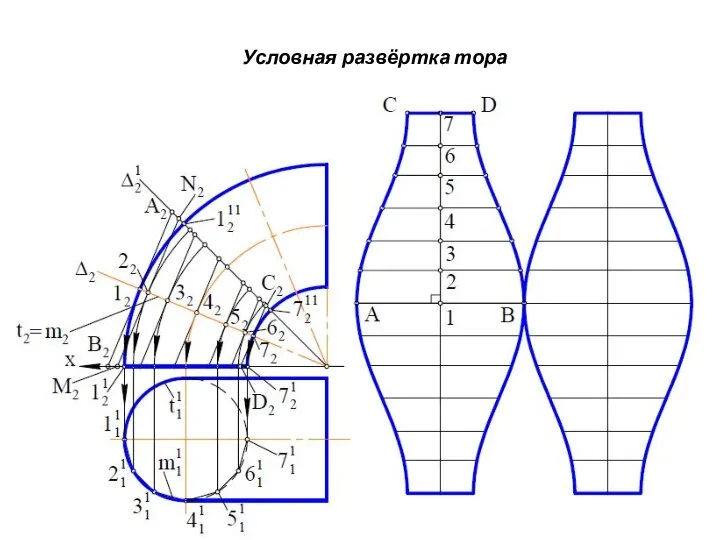 Условная развёртка тора