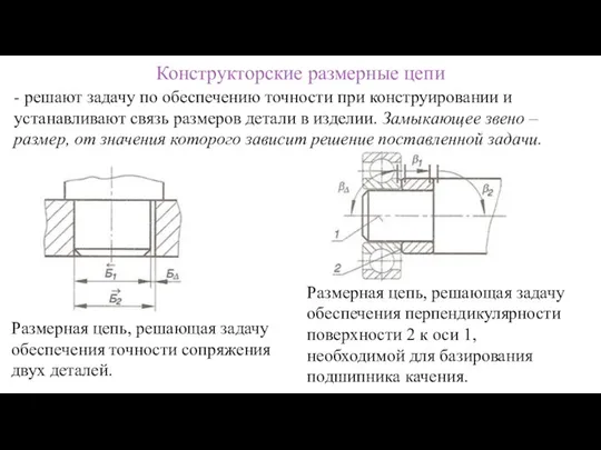 Конструкторские размерные цепи - решают задачу по обеспечению точности при конструировании