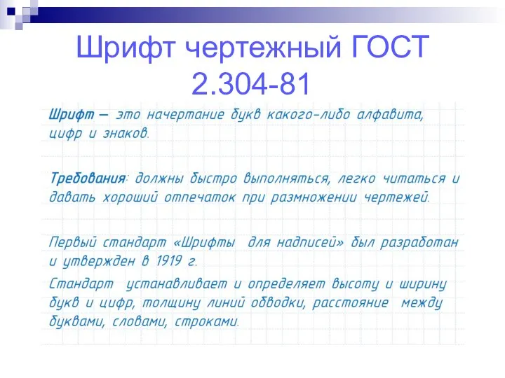 Шрифт чертежный ГОСТ 2.304-81