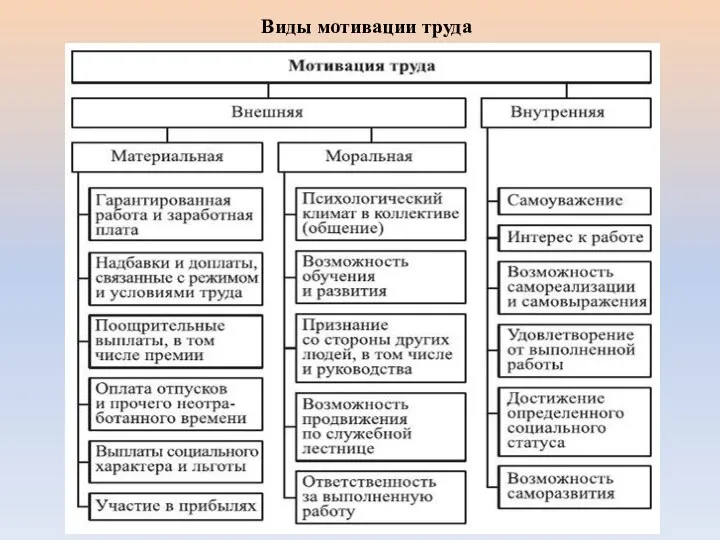 Виды мотивации труда