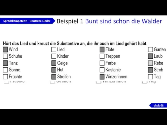 Sprachkompetenz – Deutsche Lieder Beispiel 1 Bunt sind schon die Wälder ekolo58