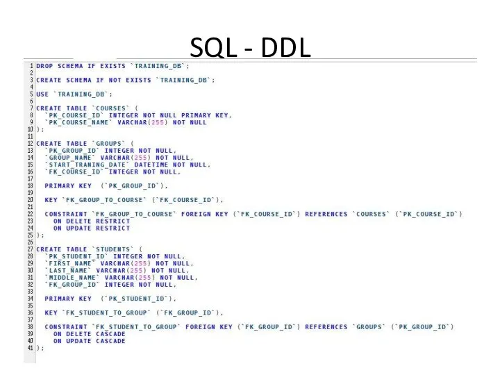 SQL - DDL