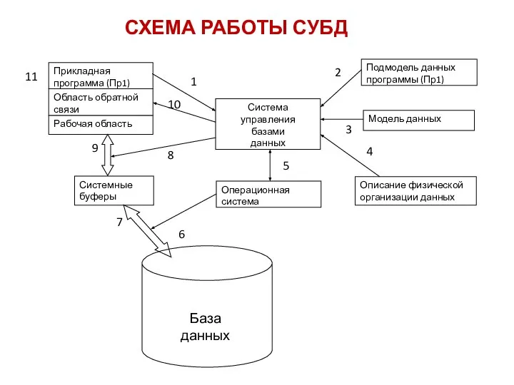 1 2 3 4 5 6 7 8 9 10 11 СХЕМА РАБОТЫ СУБД