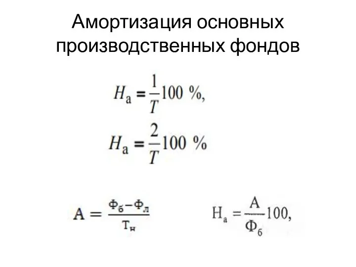 Амортизация основных производственных фондов