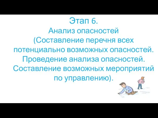 Этап 6. Анализ опасностей (Составление перечня всех потенциально возможных опасностей. Проведение