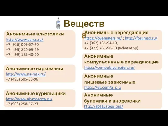 Вещества Анонимные алкоголики http://www.aarus.ru/ +7 (916) 009-57-70 +7 (495) 220-09-69 +7